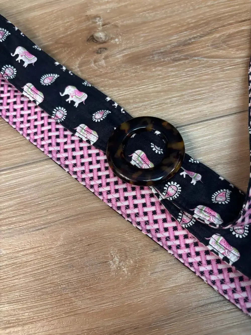 Vera Bradley Pink Elephant Capri Reversible Cotton Sash Belt